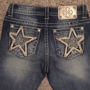Miss Me Flare Jeans with Star blinged pockets